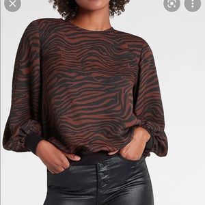 Express Zebra Print Strong Shoulder Blouse